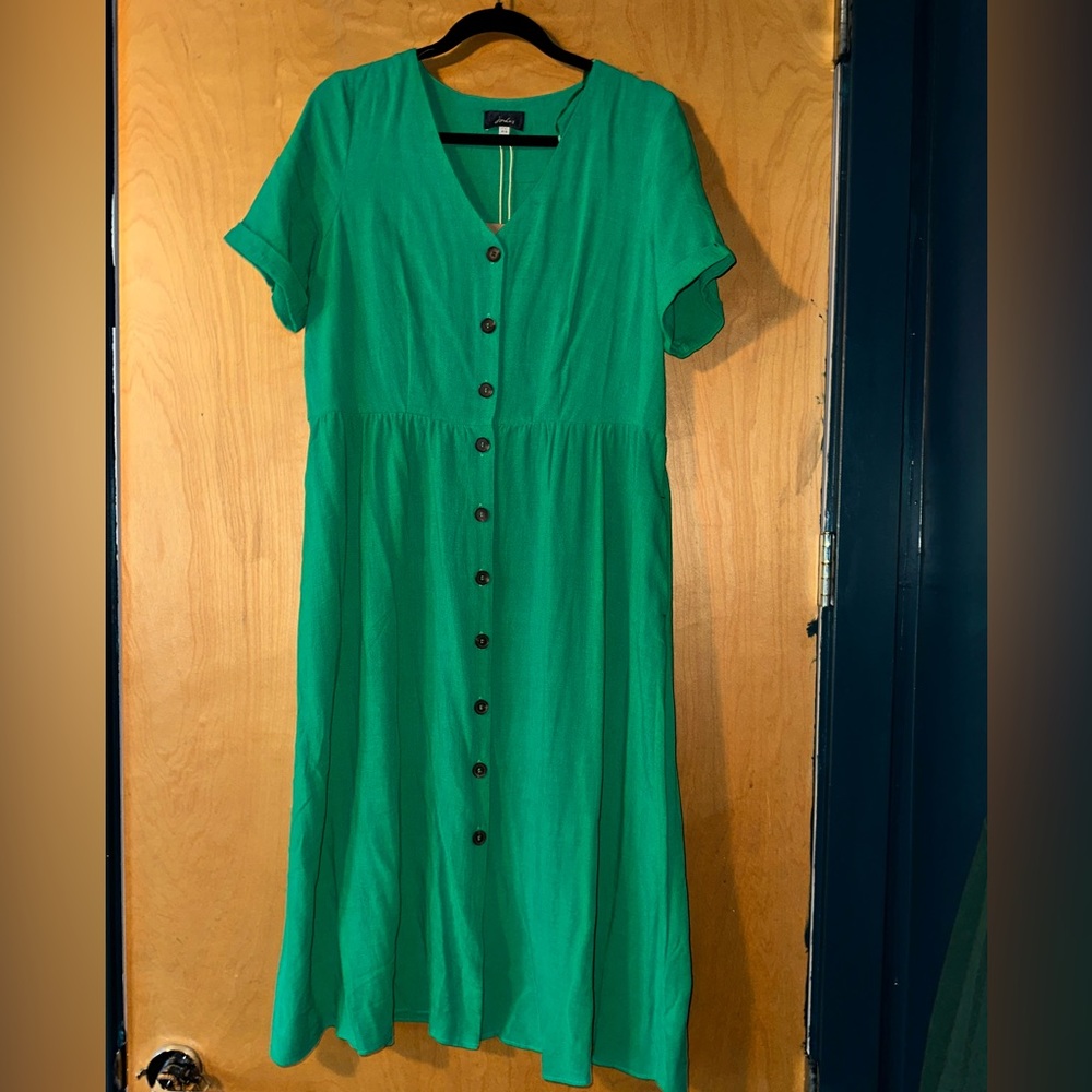 NWT Joules green button front dress size 10